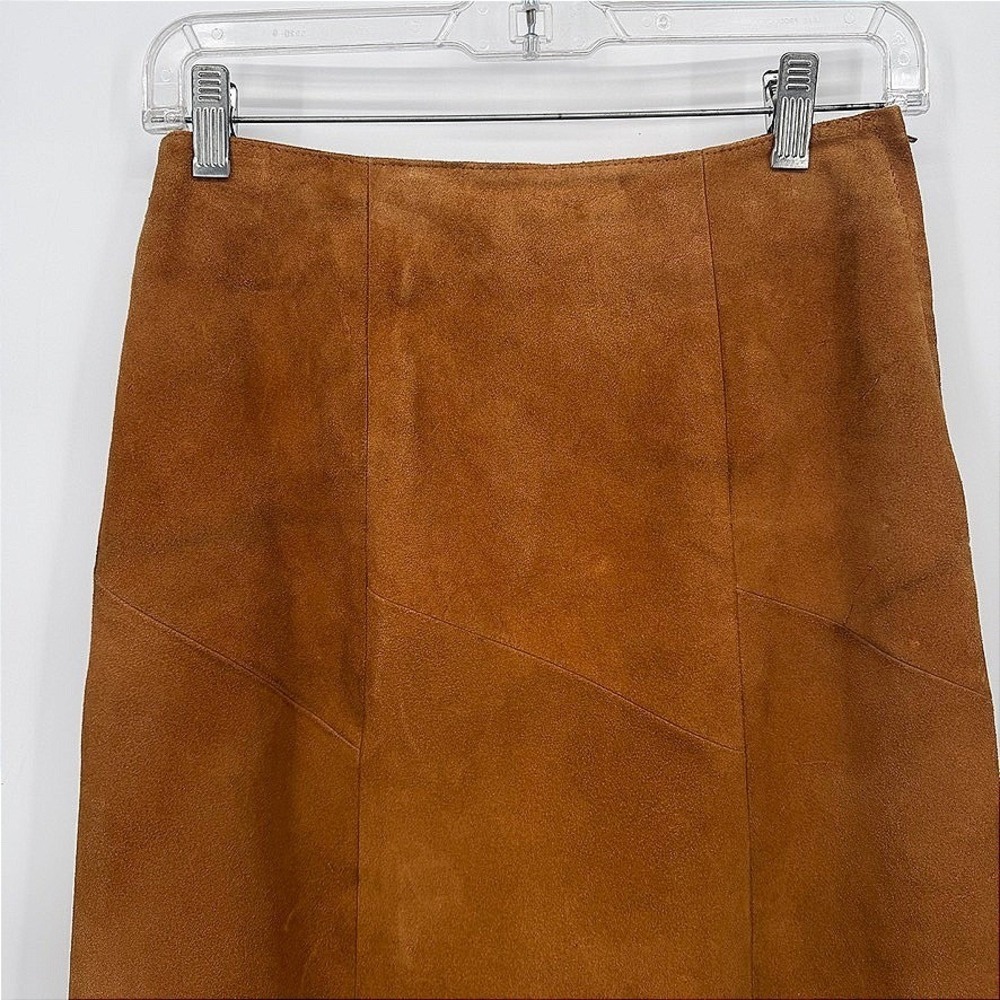 Avon Fashions VTG Suede 100% Leather Flare Maxi Skirt Western Boho Size 7/8 - Picture 3 of 14